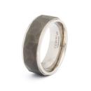 8 mm Titanring mit silbernem und schwarzem Finish - Timor Silver Black